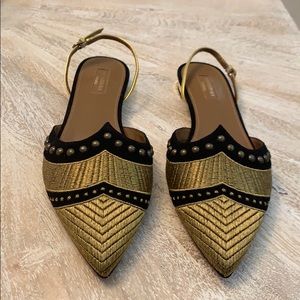 Aquazzura Firenze black & gold slide ✨🖤
